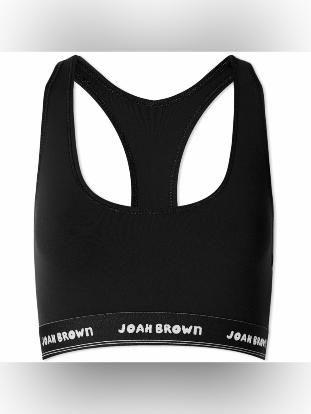 Joah Brown Black Racerback Bralette with Branded Elastic Band